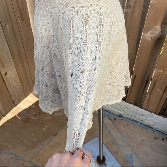 Free people nude lace layered mini dress size xs - Picture 4 of 8
